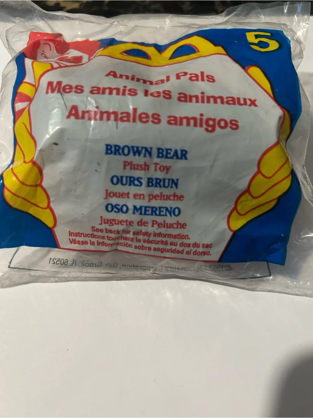 1997 Animal Pals McDonald's Happy Meal Toy Plush - Brown Bear #5